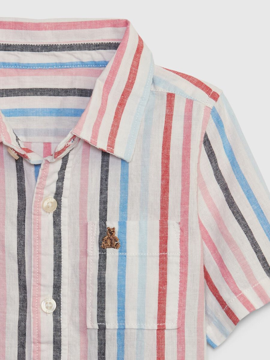 Striped linen and cotton shirt_2