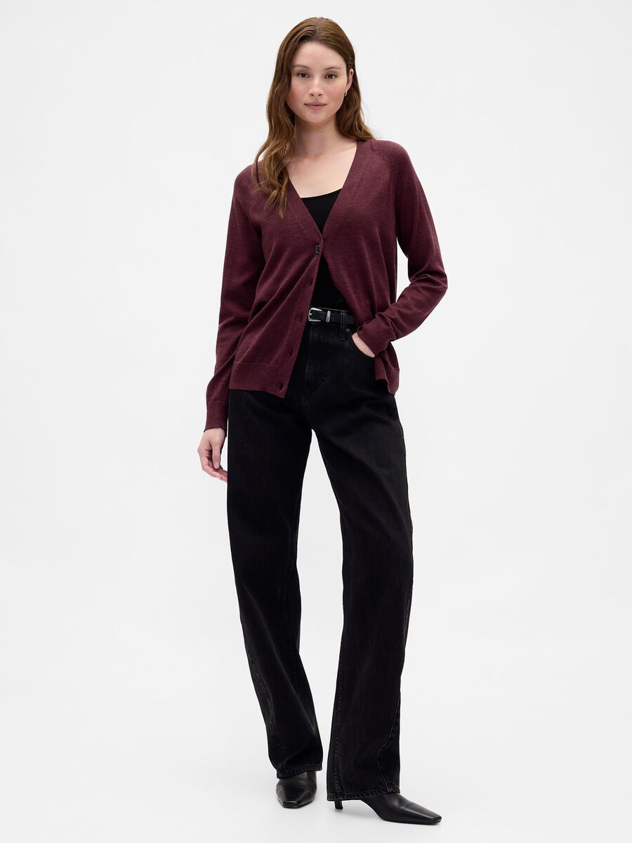 Purple Cardigan in Pure Wool Woman_2