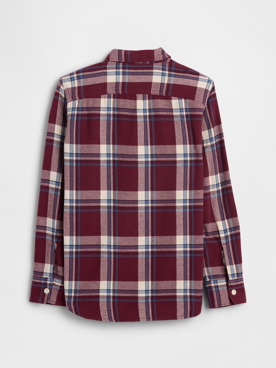 Red Check Cotton Shirt Boy_1