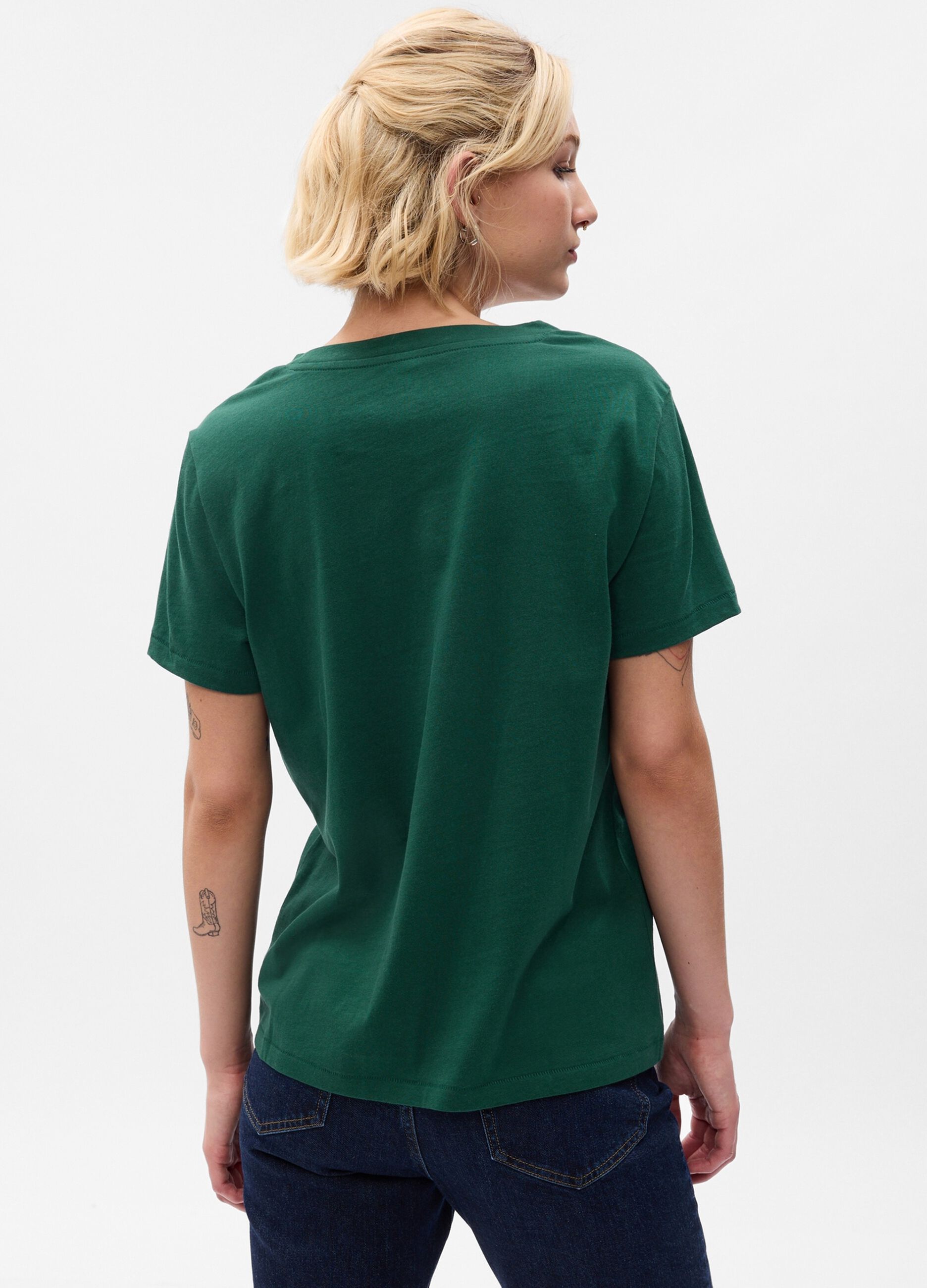 T-shirt in cotone bio con scollo rotondo_1