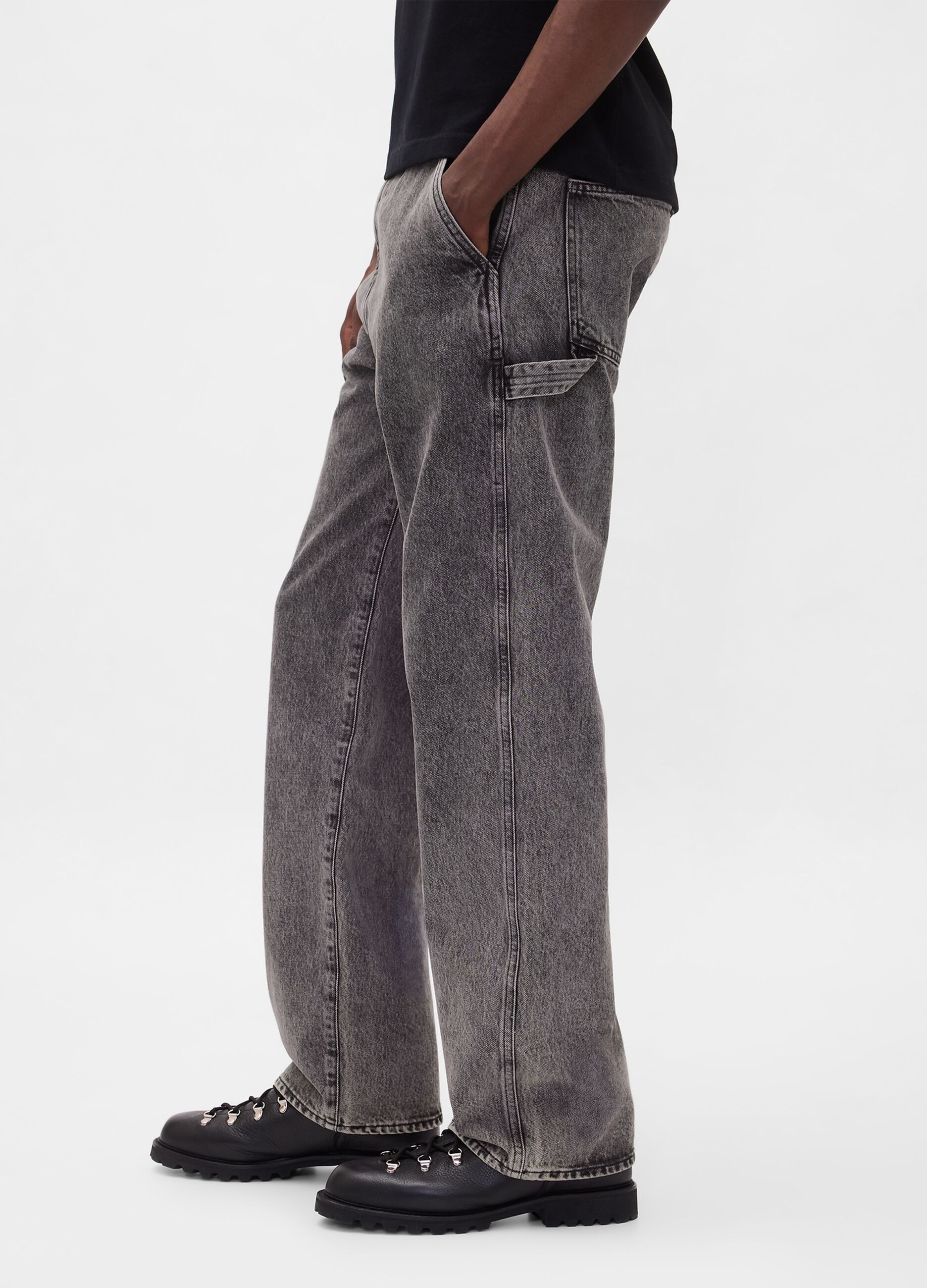 Jeans grigi in puro cotone_3