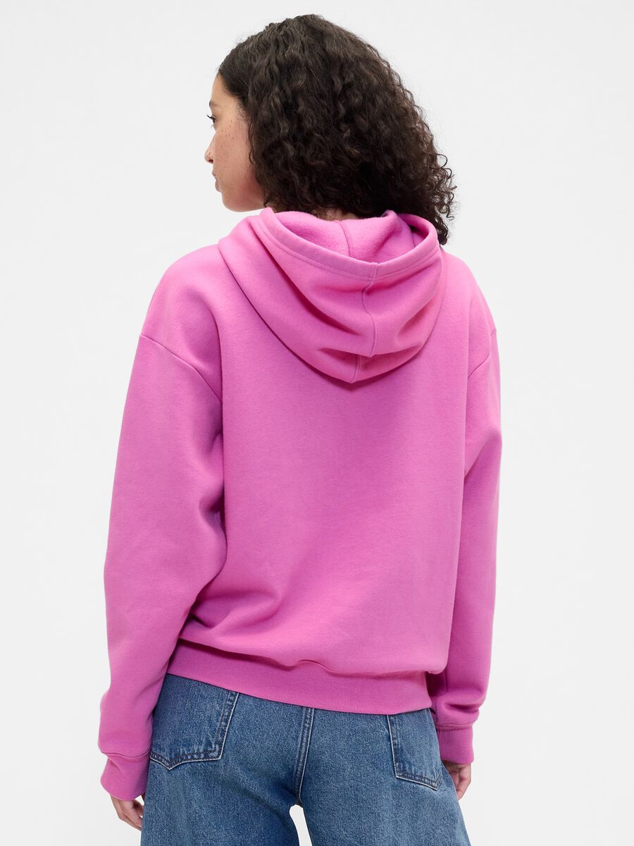 Felpa rosa con cappuccio Donna_2