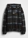 Felpa a righe con cappuccio nero_3