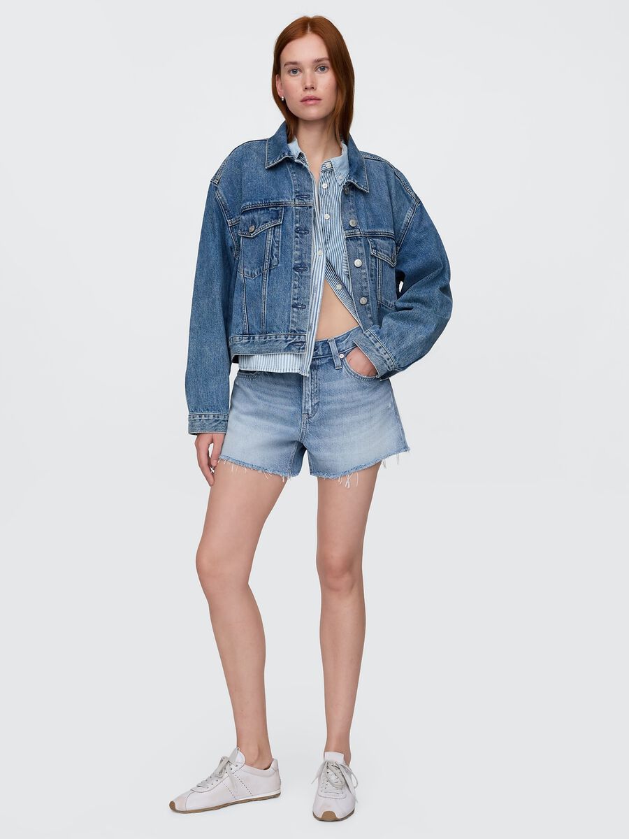 Shorts in denim chiaro Donna_0