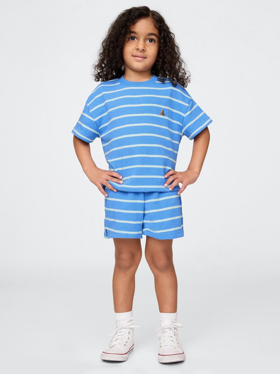 Set estivo in maglia a righe blu e bianche per bambini Bimbo_0