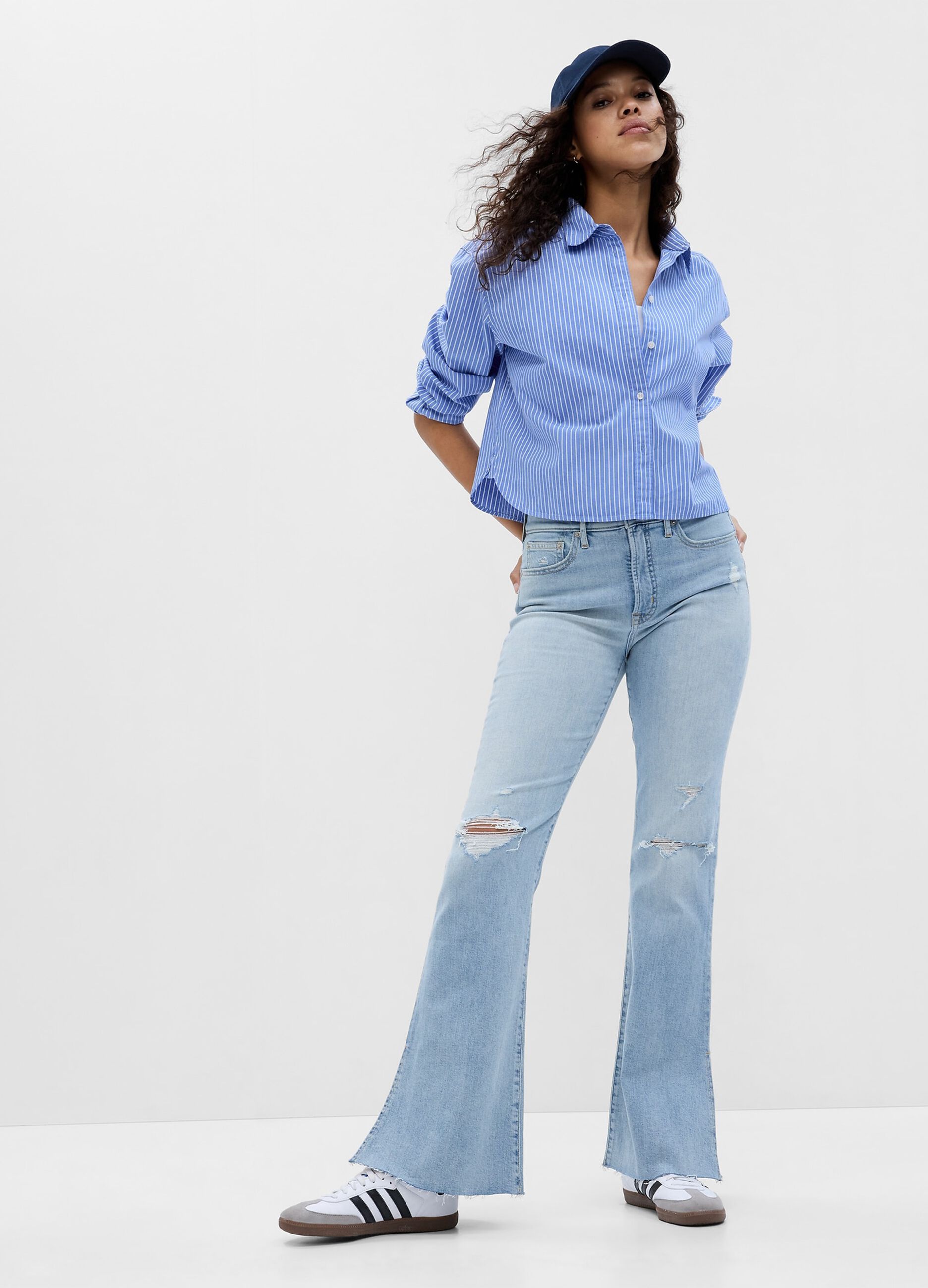 Jeans flare fit con spacchi Donna