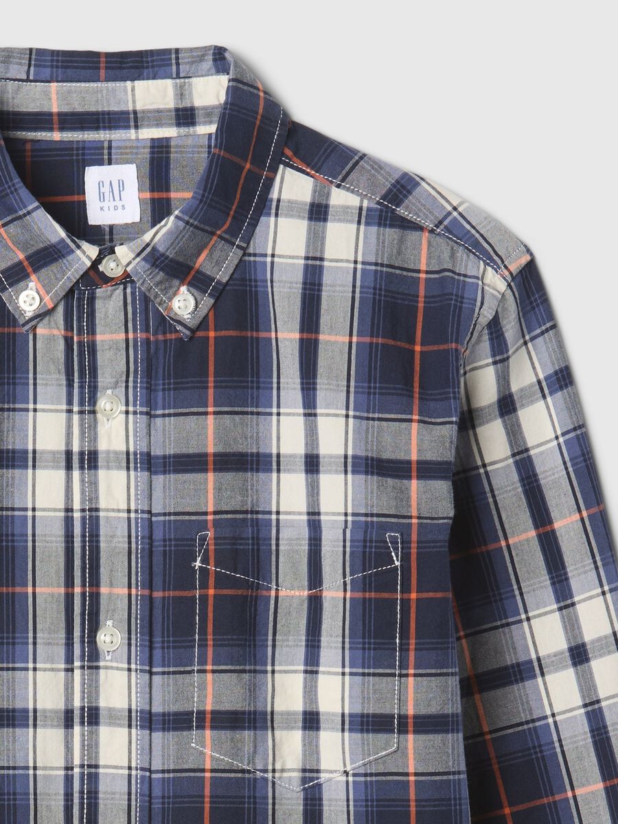 Camicia in popeline con stampa check Bambino_4