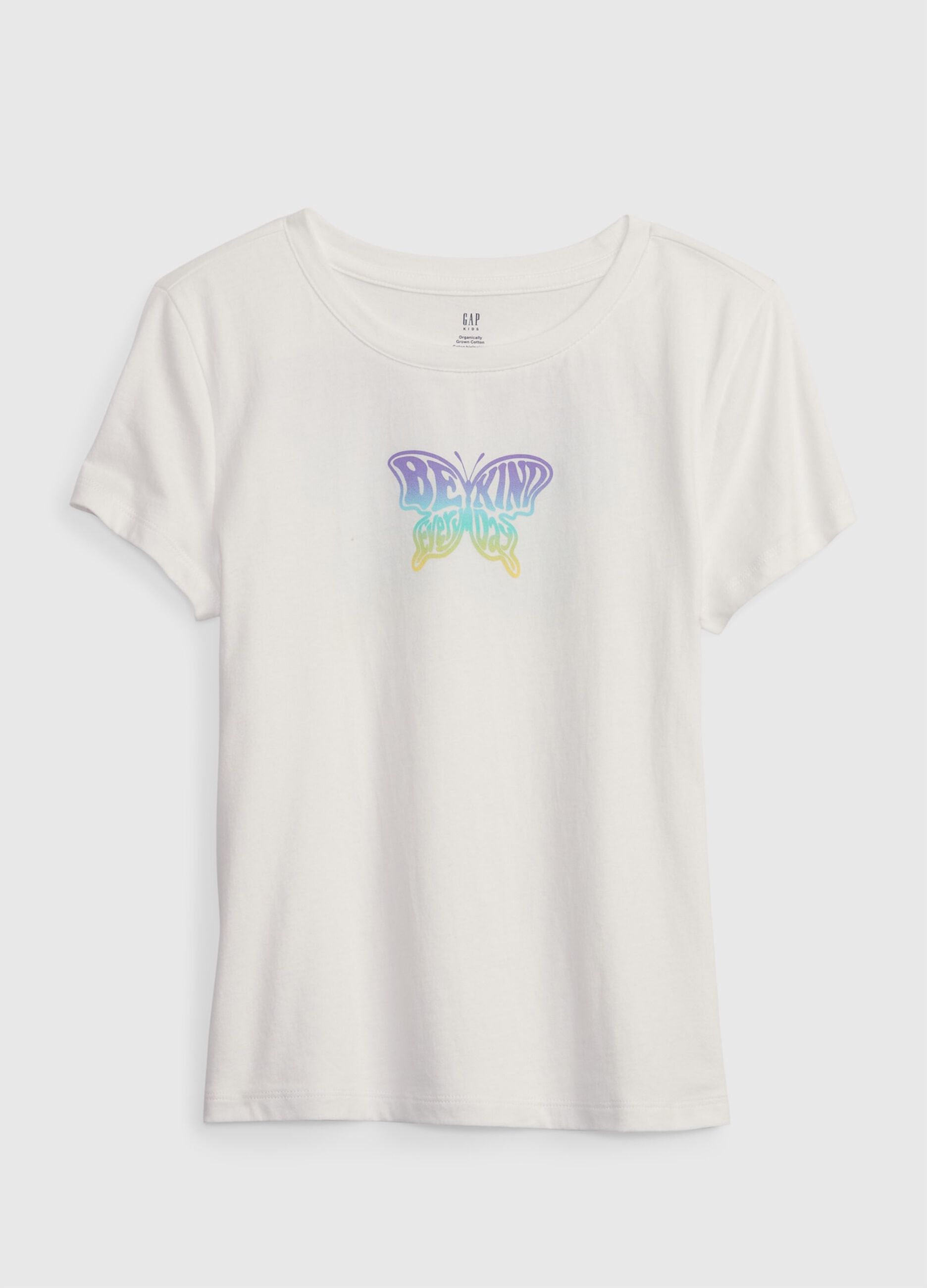 T-shirt con stampa farfalla degradé