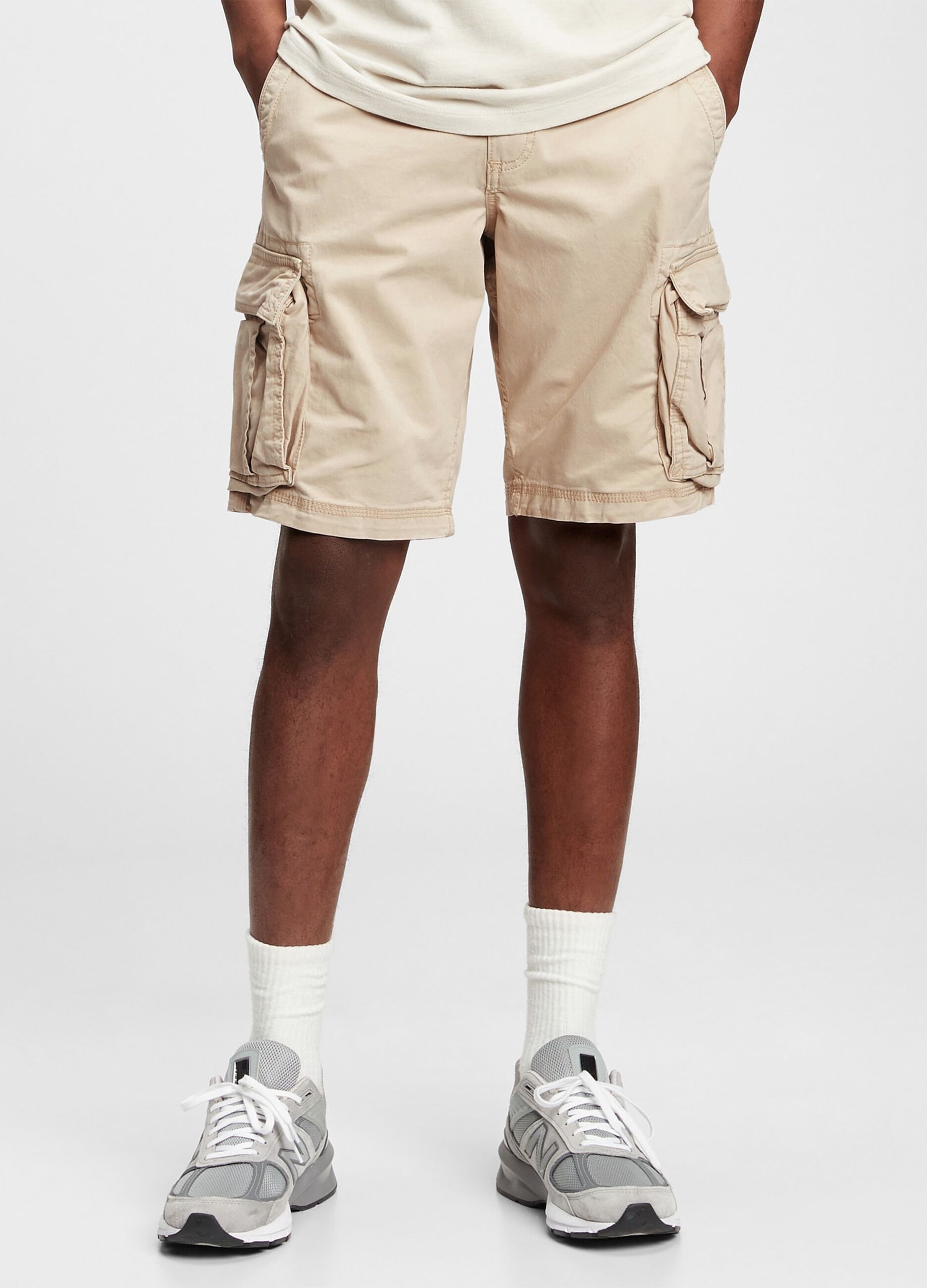 Bermuda cargo shorts in cotton and Lyocell_0