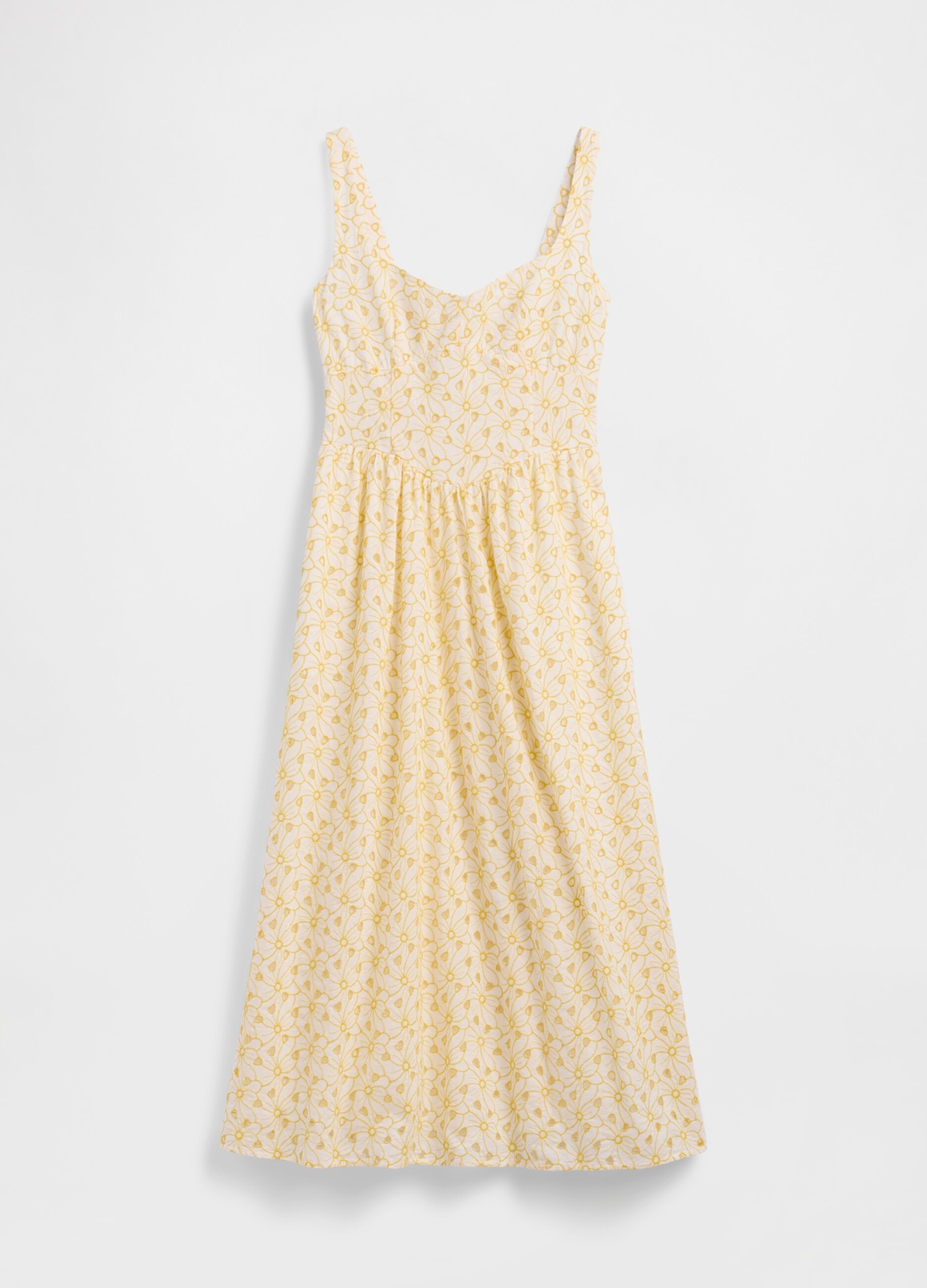 Abito midi in puro cotone con stampa floreale