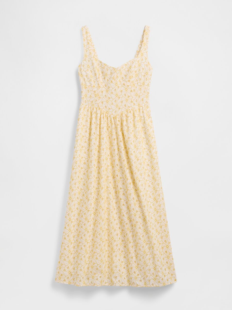 Abito midi in puro cotone con stampa floreale Donna_4