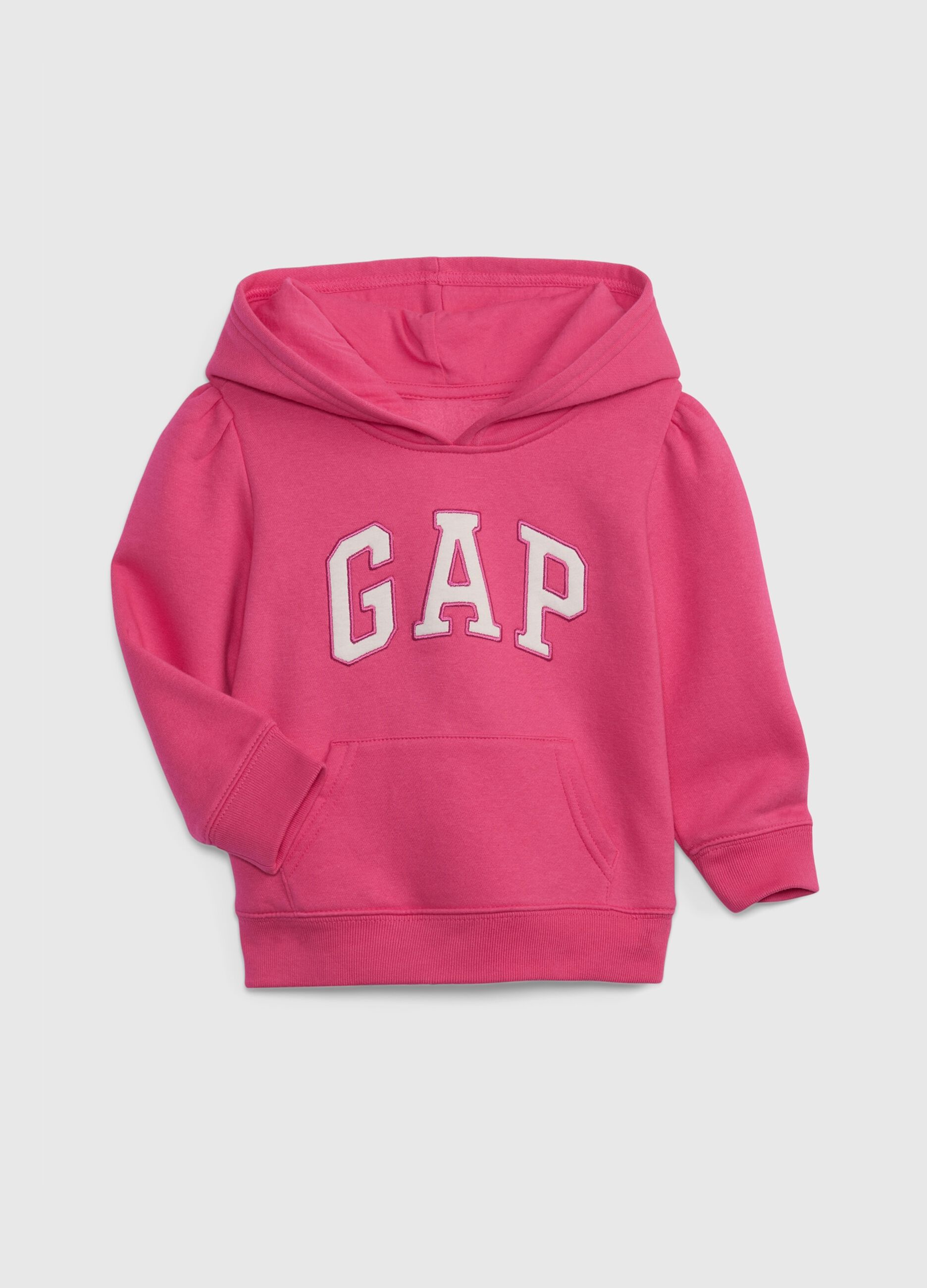 Sweatshirt with hood and logo patch