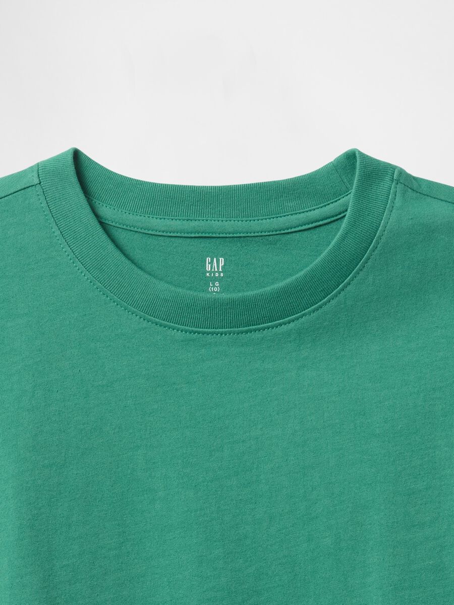 T-shirt verde a maniche corte in cotone Boy_1
