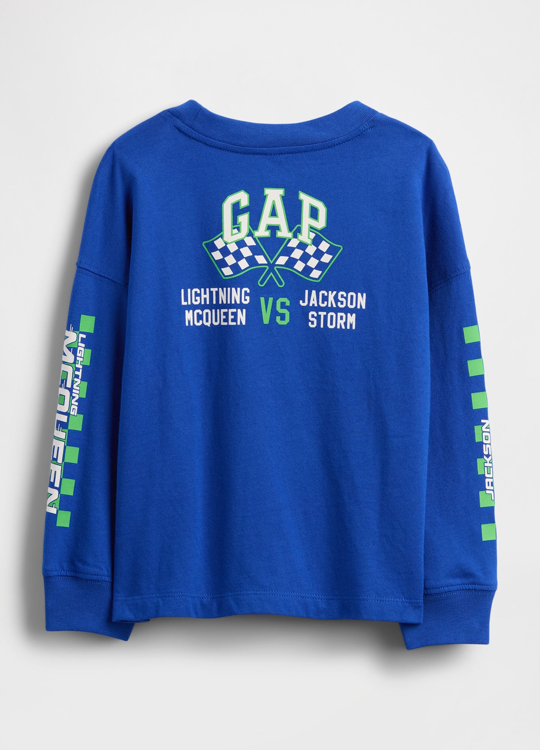 Blue Long Sleeve T-Shirt with Speedway Graphics_1