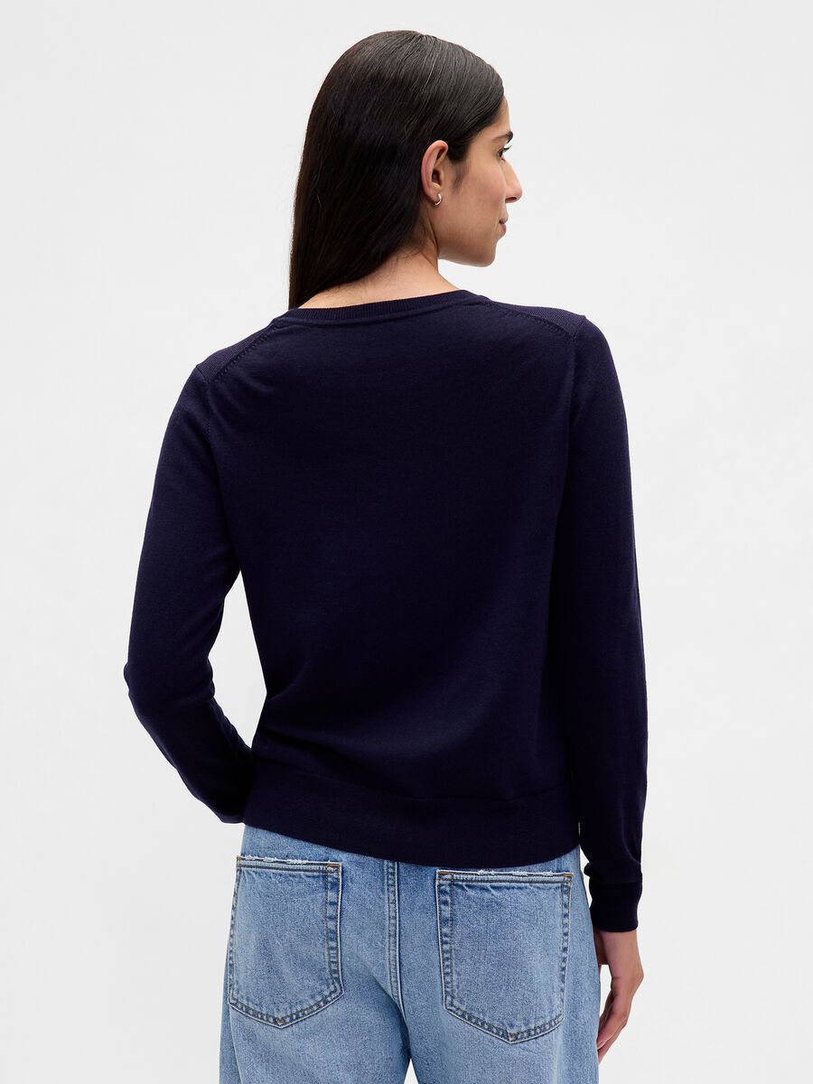 Maglione blu in lana Donna_1