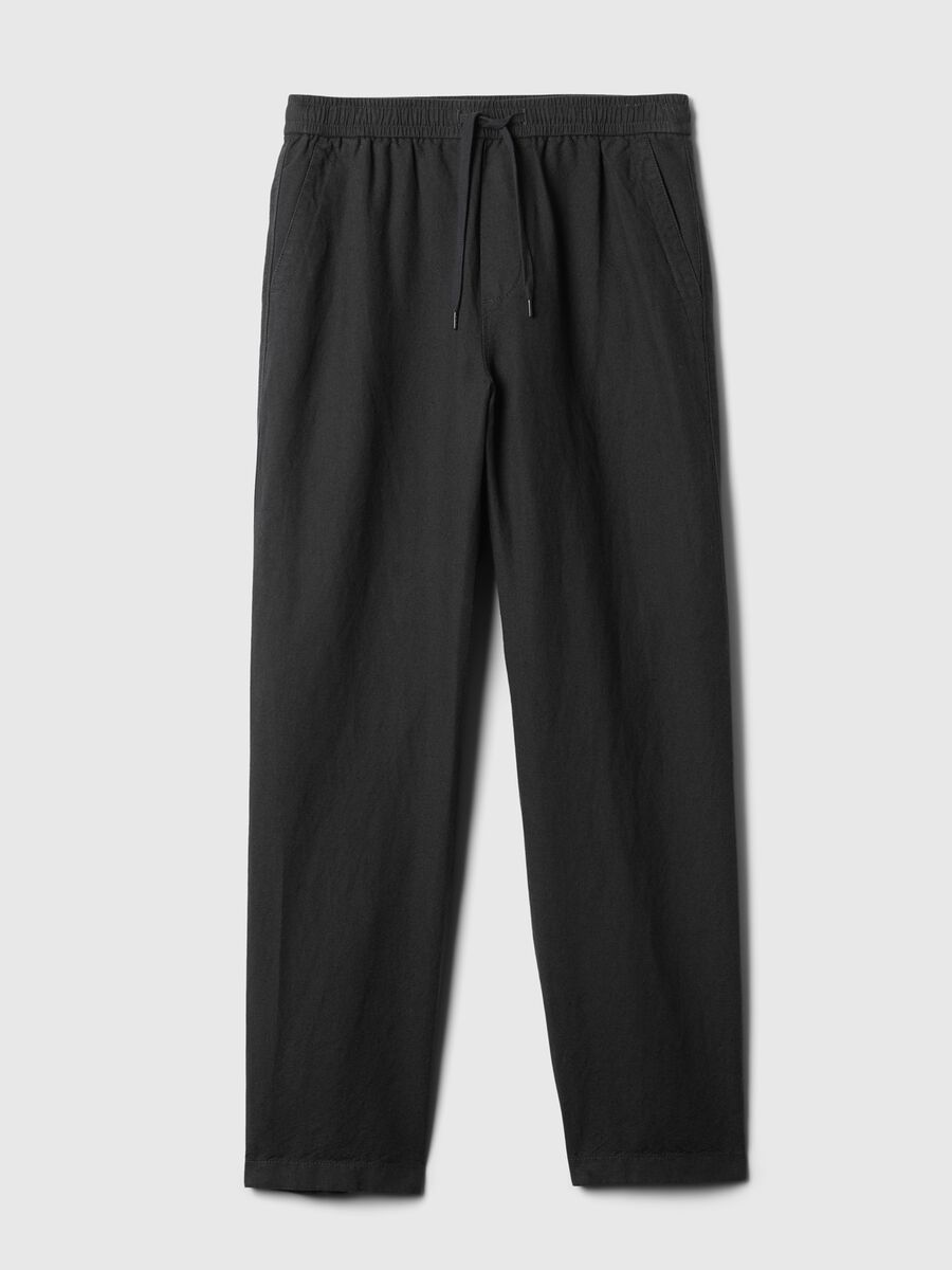 Pantalone pull-on in lino e cotone Uomo_3