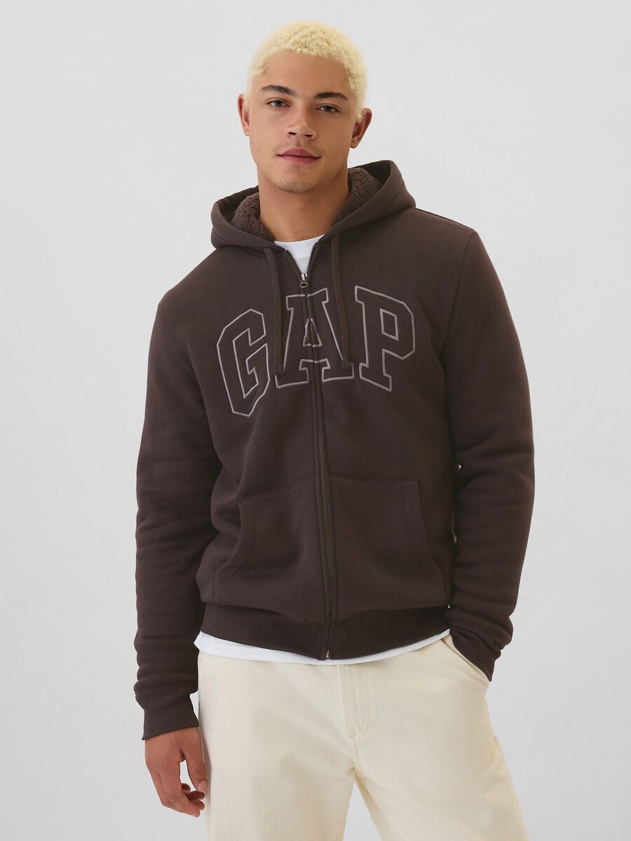 Felpa con cappuccio ricamo logo Uomo_0