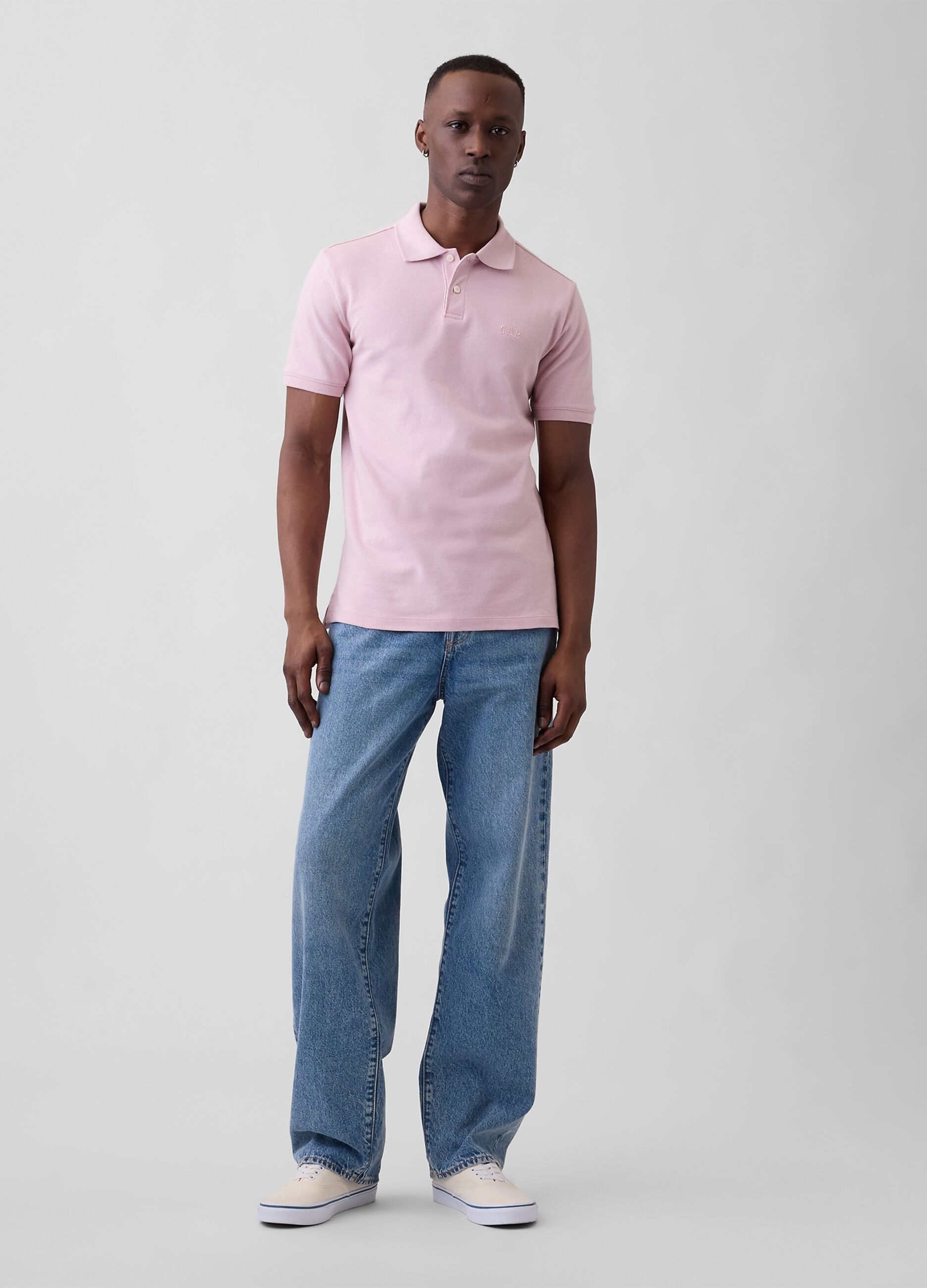 Polo a maniche corte in cotone con logo GAP