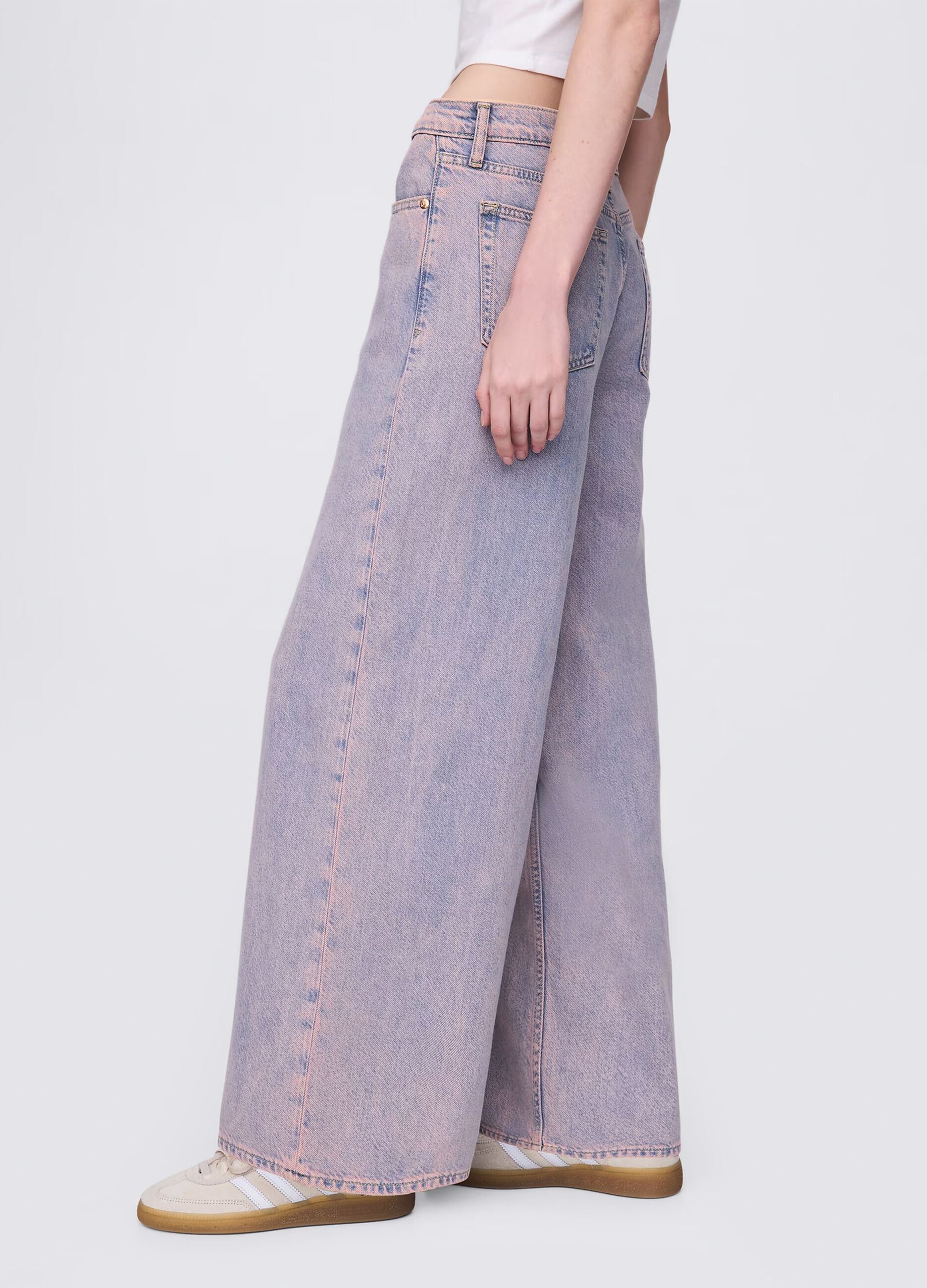 Pantaloni a gamba larga in cotone e Lyocell_1