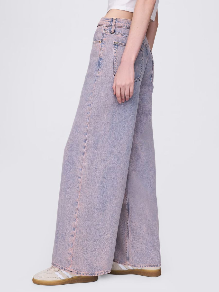 Pantaloni a gamba larga in cotone e Lyocell Donna_1