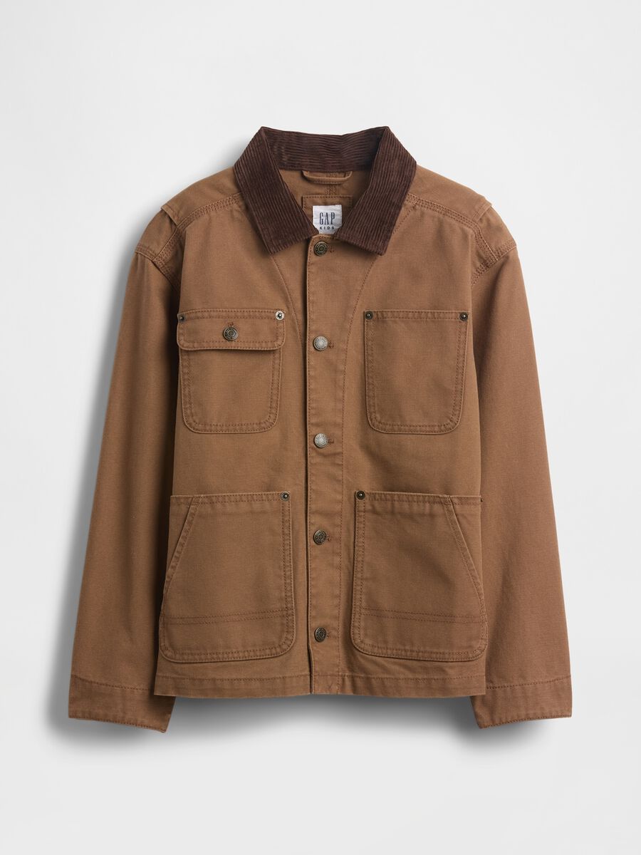 Brown Cotton Jacket for Boys Boy_3