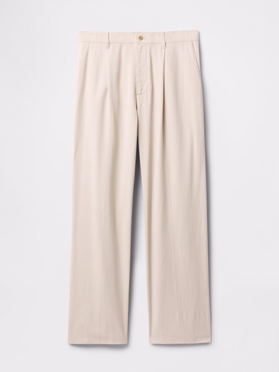 Casual beige trousers in Lyocell and cotton Man_5