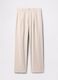 Beige wide-leg trousers in Lyocell and cotton_5