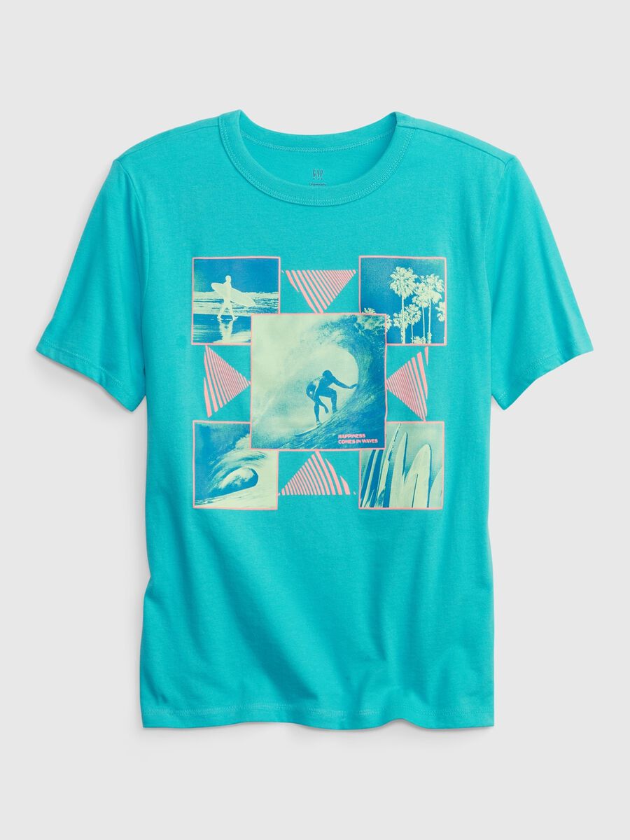 Cotton T-shirt with surf print Boy_1