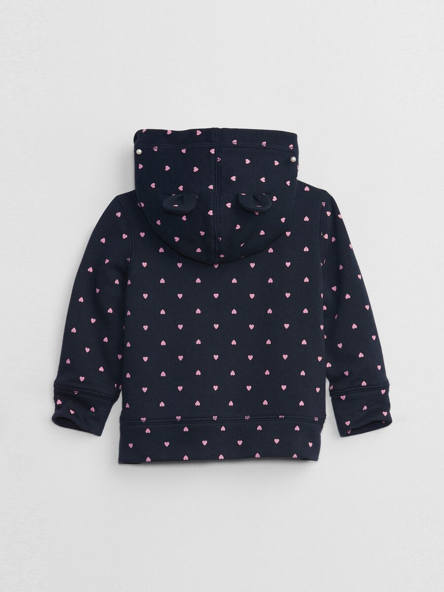 Full-zip hoodie with sherpa lining and printed logo Newborn Boy_1