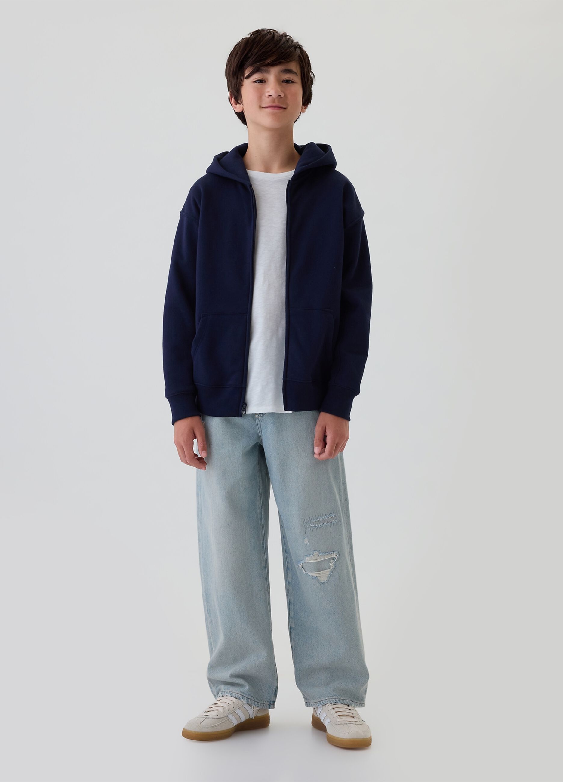Jeans baggy fit con abrasioni