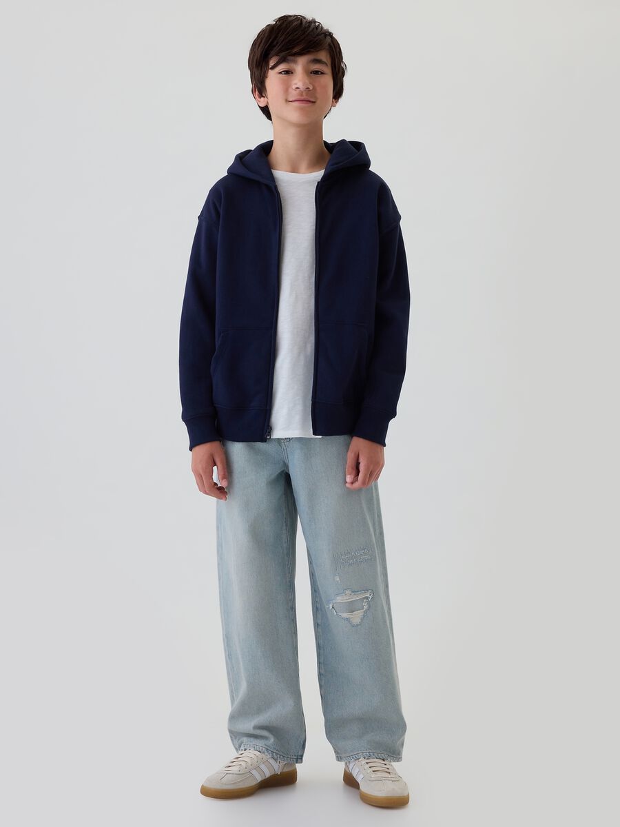 Jeans baggy fit con abrasioni Bambino_0