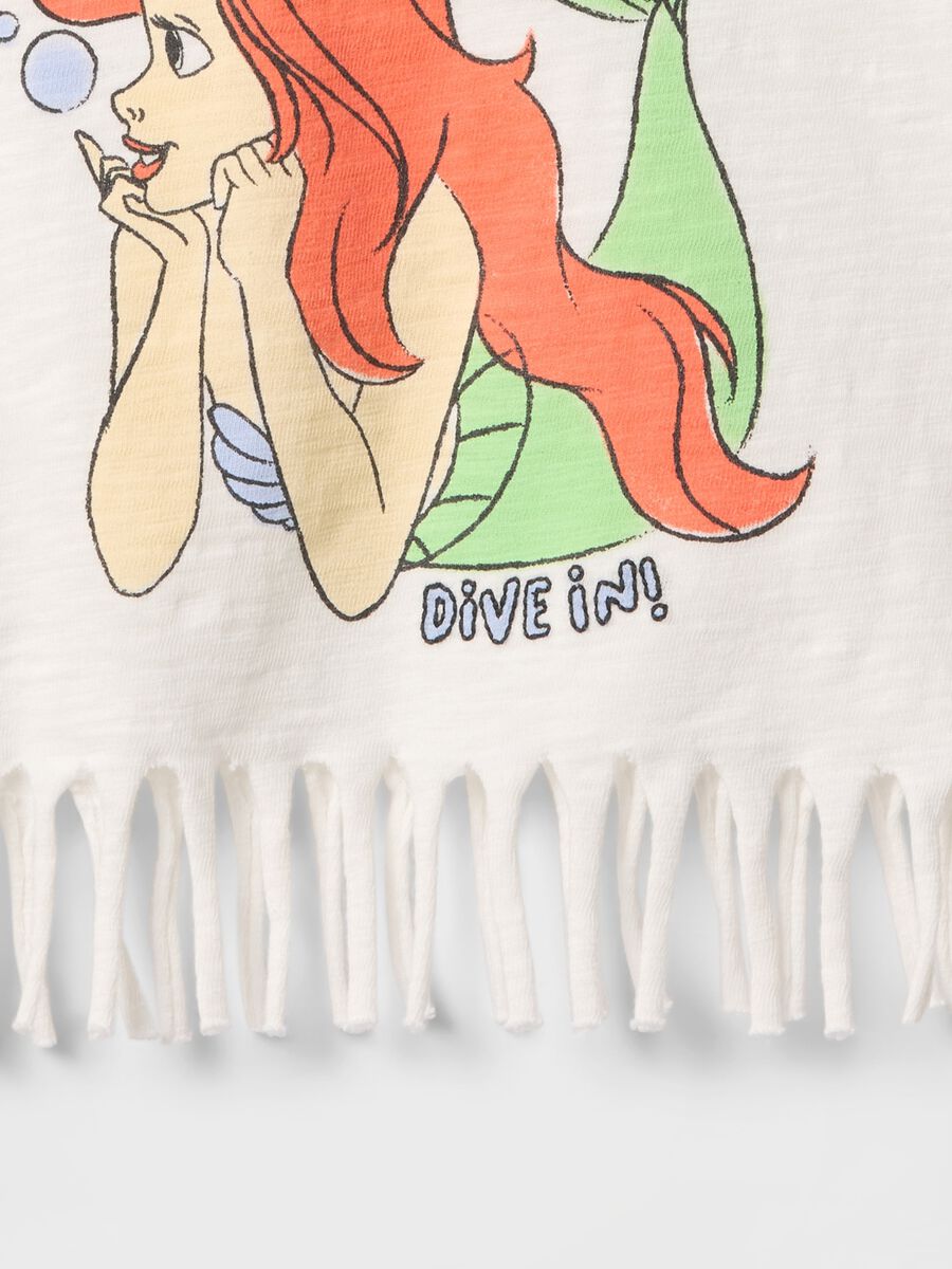 T-shirt bianca a frange con stampa sirena GAP Kids Bimba_2