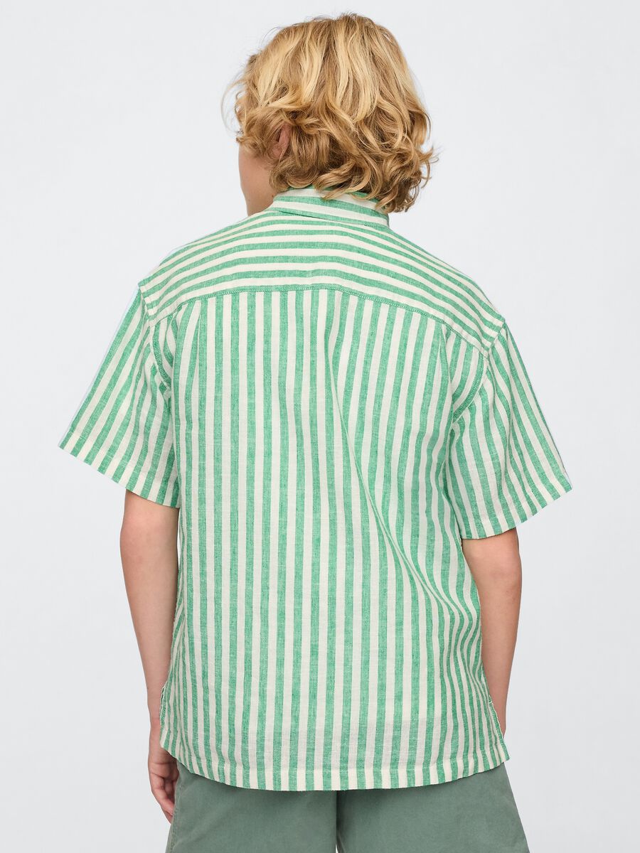 Camicia a righe verdi e bianche Boy_2