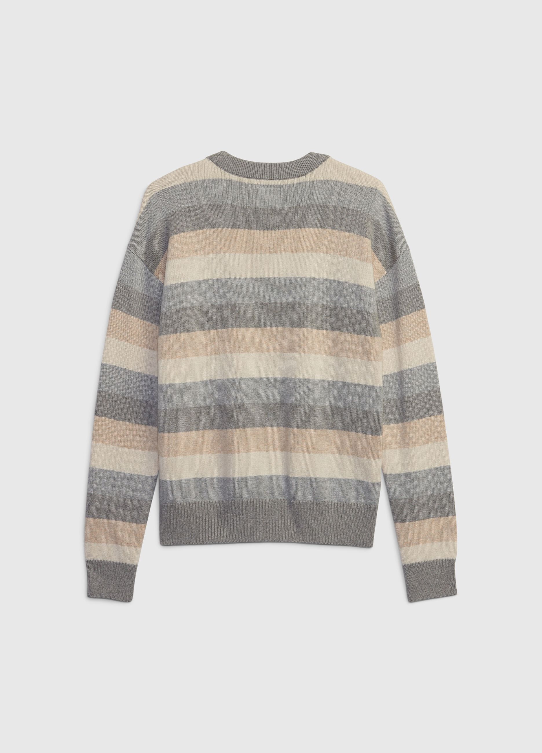Striped pullover with embroidered logo_1