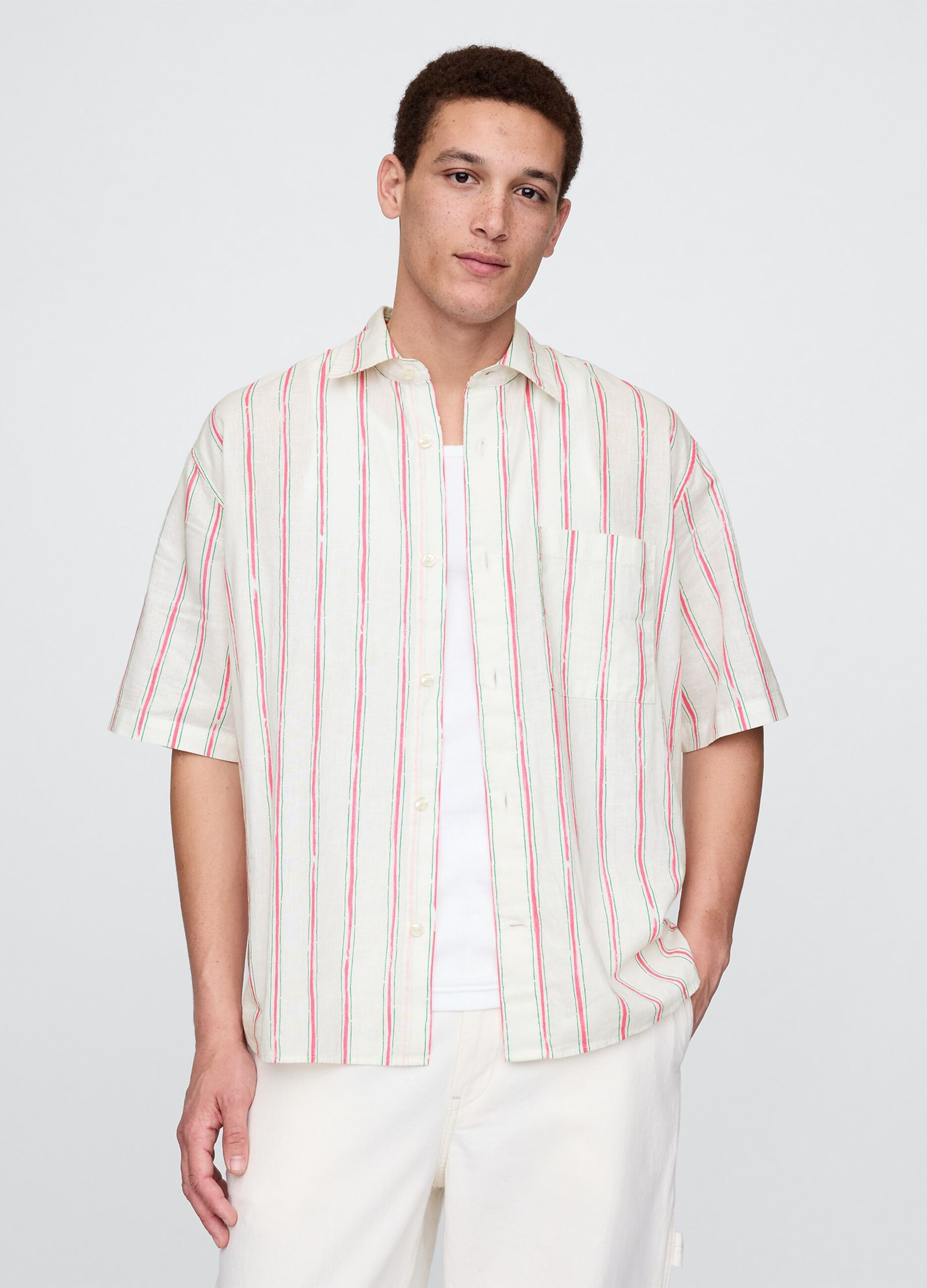 Camicia a righe in cotone