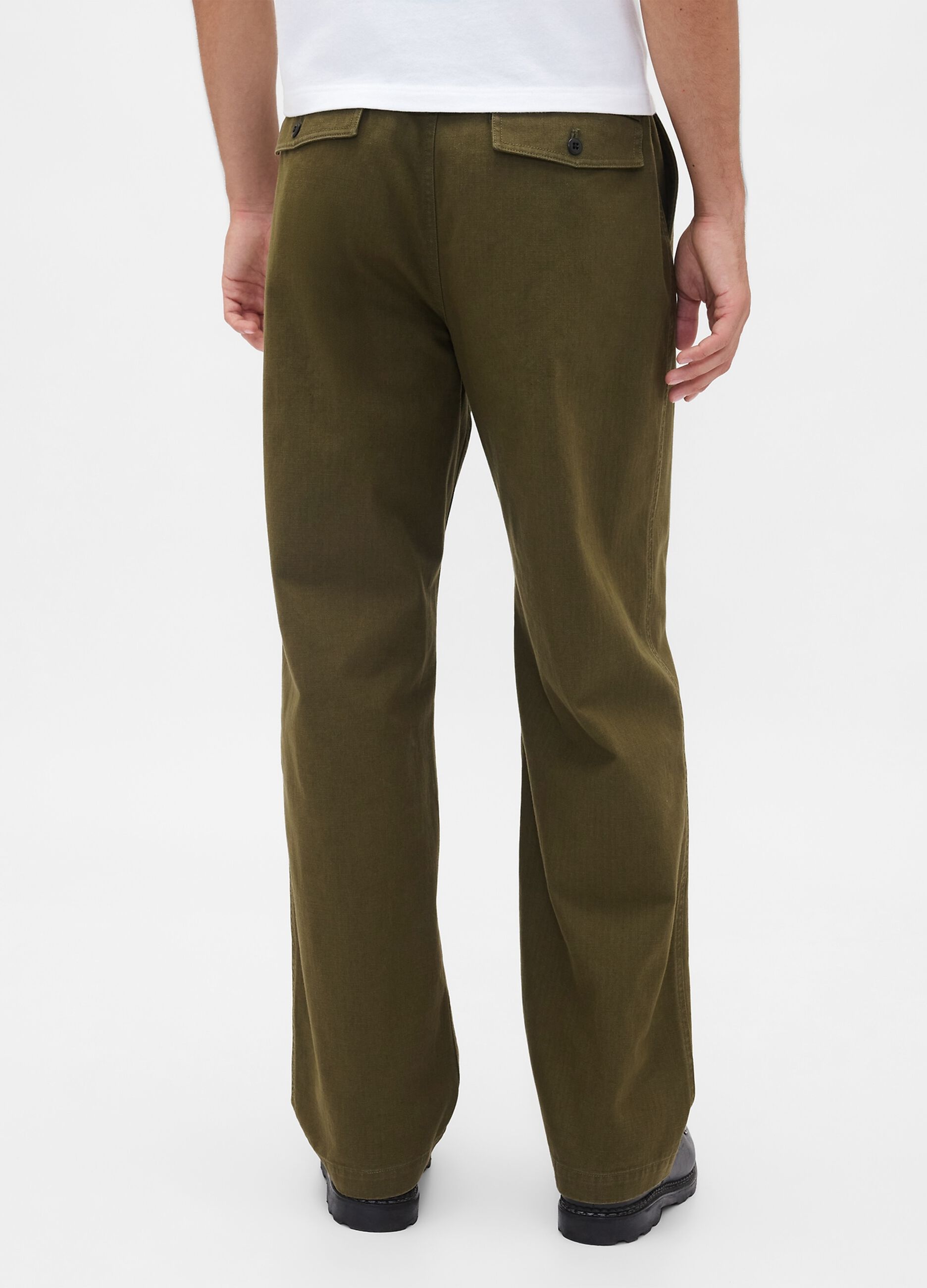 Pantaloni verdi regular in cotone_2