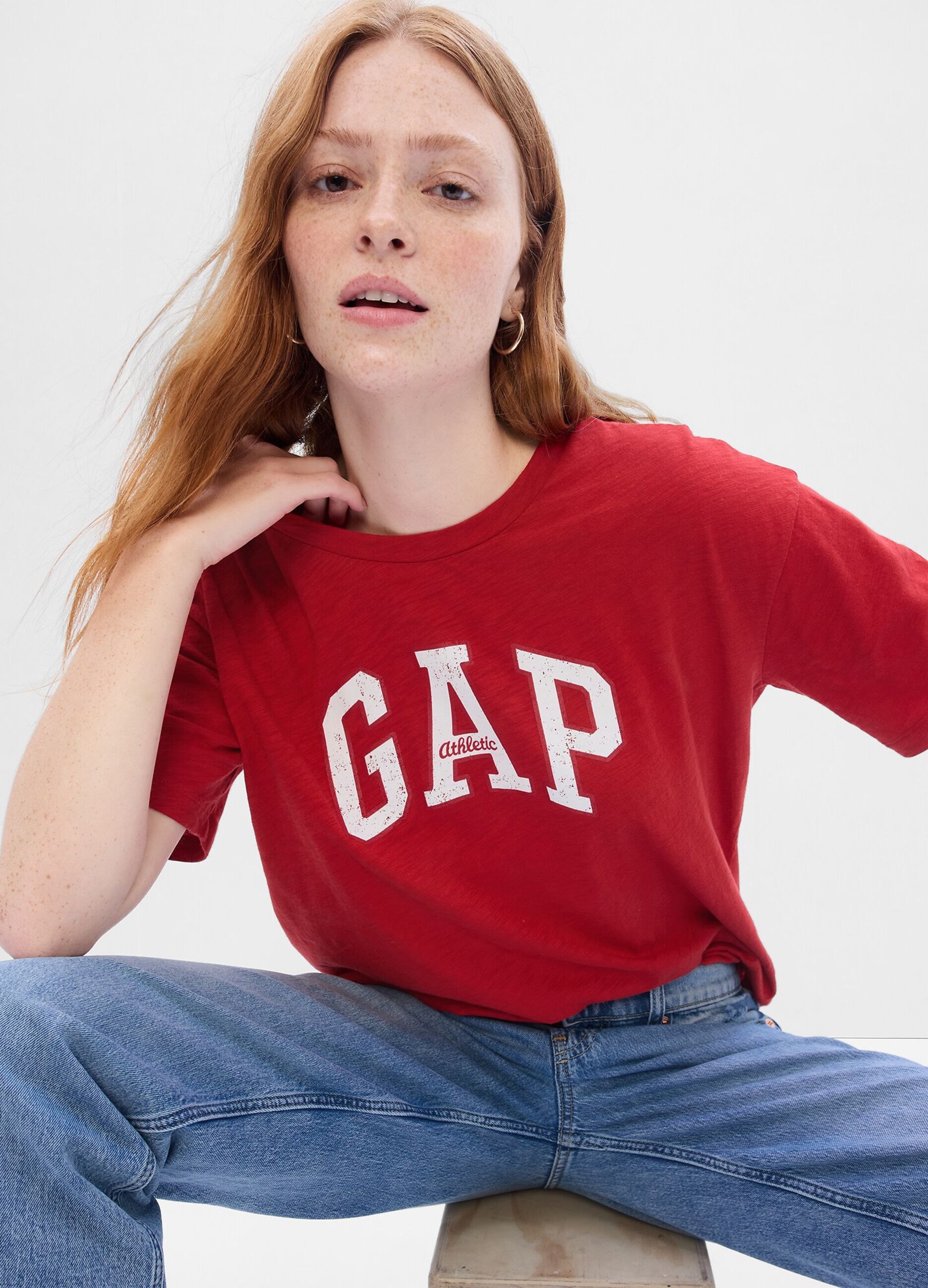 Jersey slub T-shirt with logo print