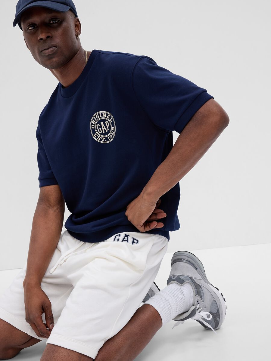 Plush Bermuda joggers with embroidered logo Man_1