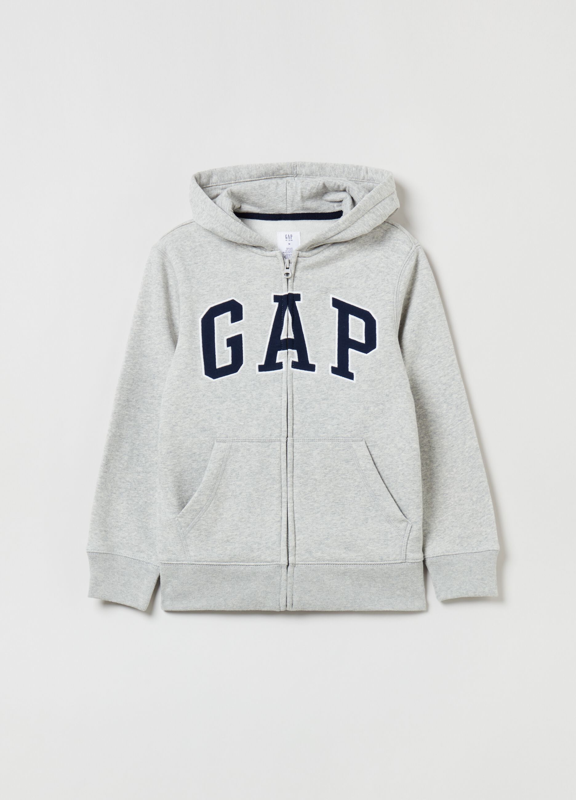 Full-zip in felpa con ricamo logo