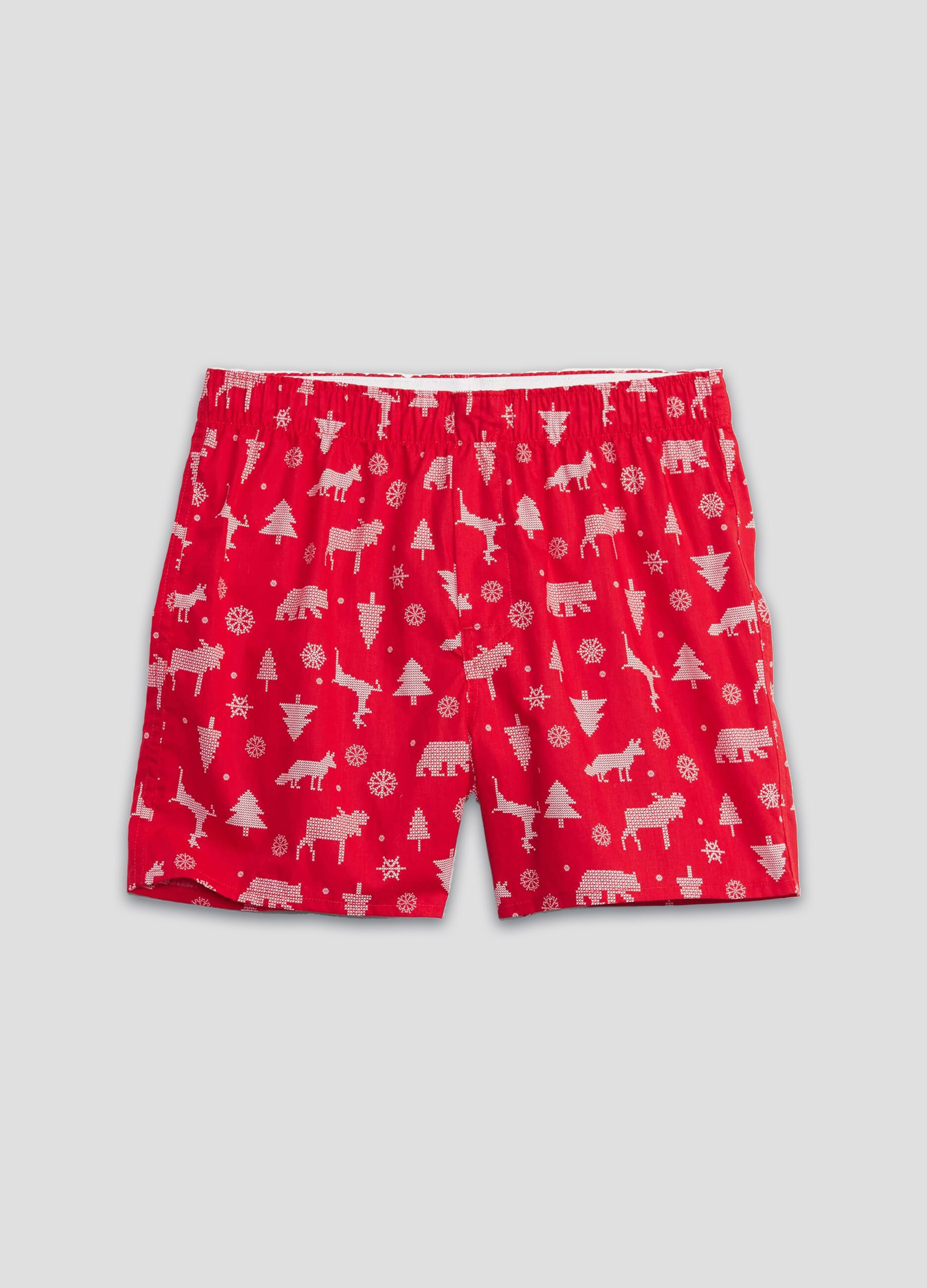 Boxer shorts in cotton with Christmas print