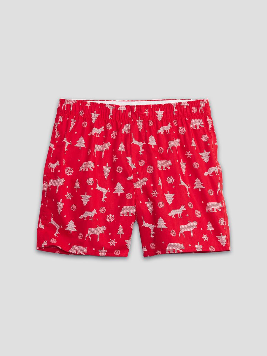 Boxer shorts in cotton with Christmas print Man_0