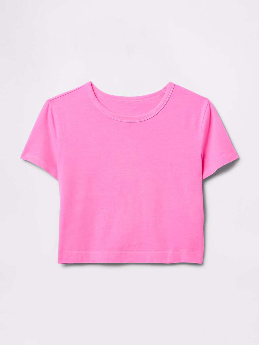Pink Cropped T-shirt in Pure Cotton by Gap Woman_3