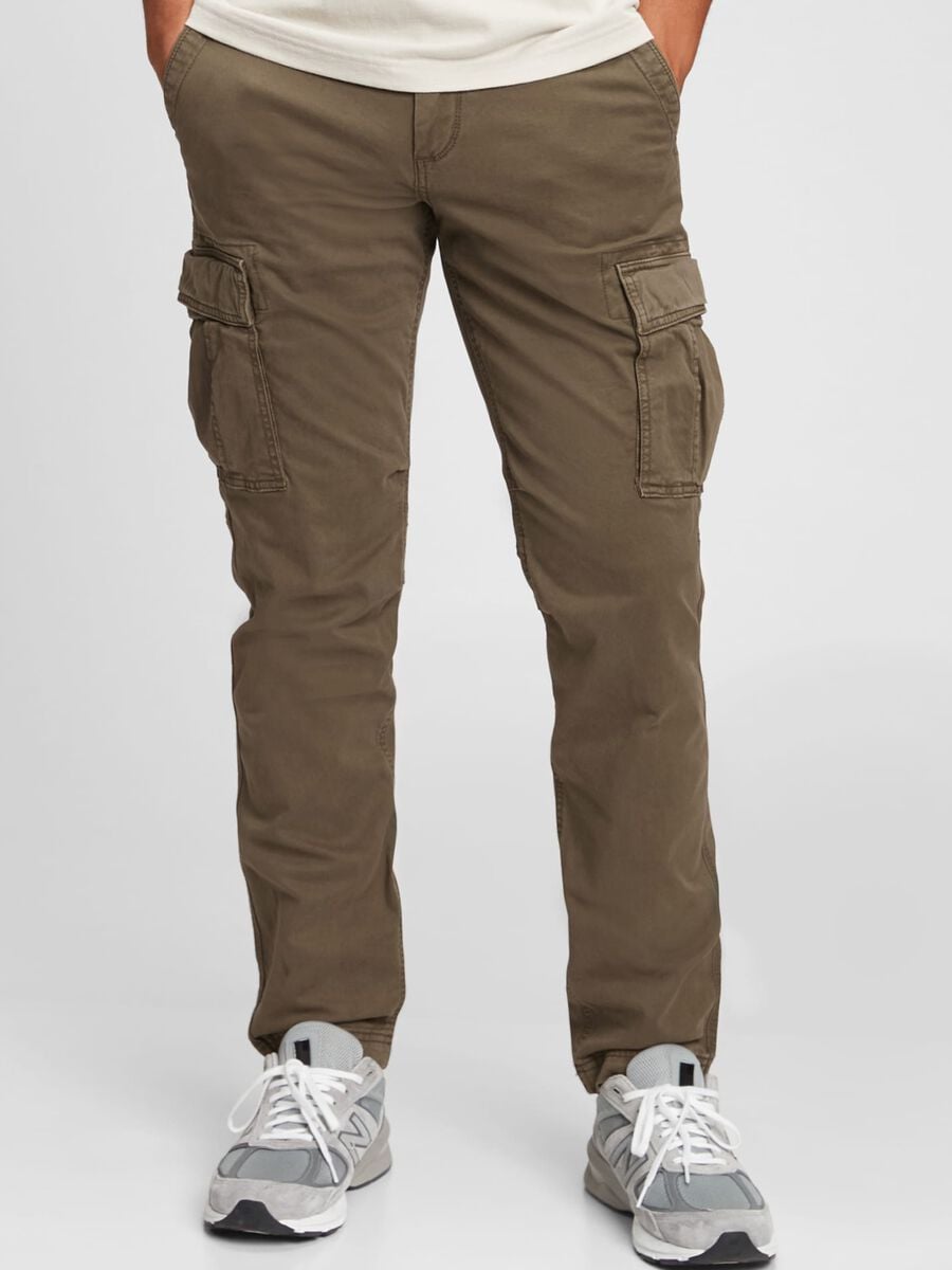 Pantaloni cargo in cotone stretch Uomo_0