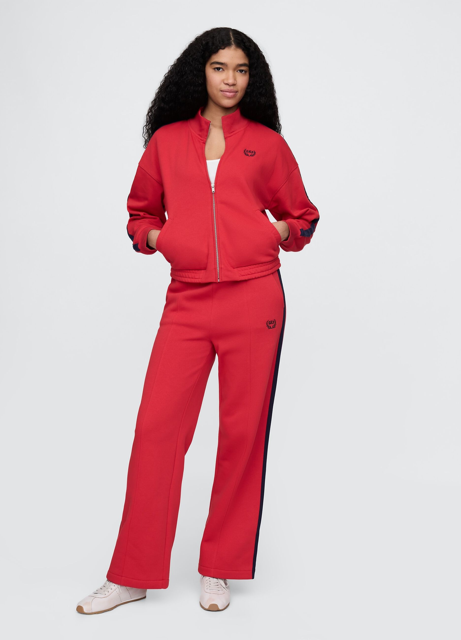 Felpa rossa con zip integrale Gap_1