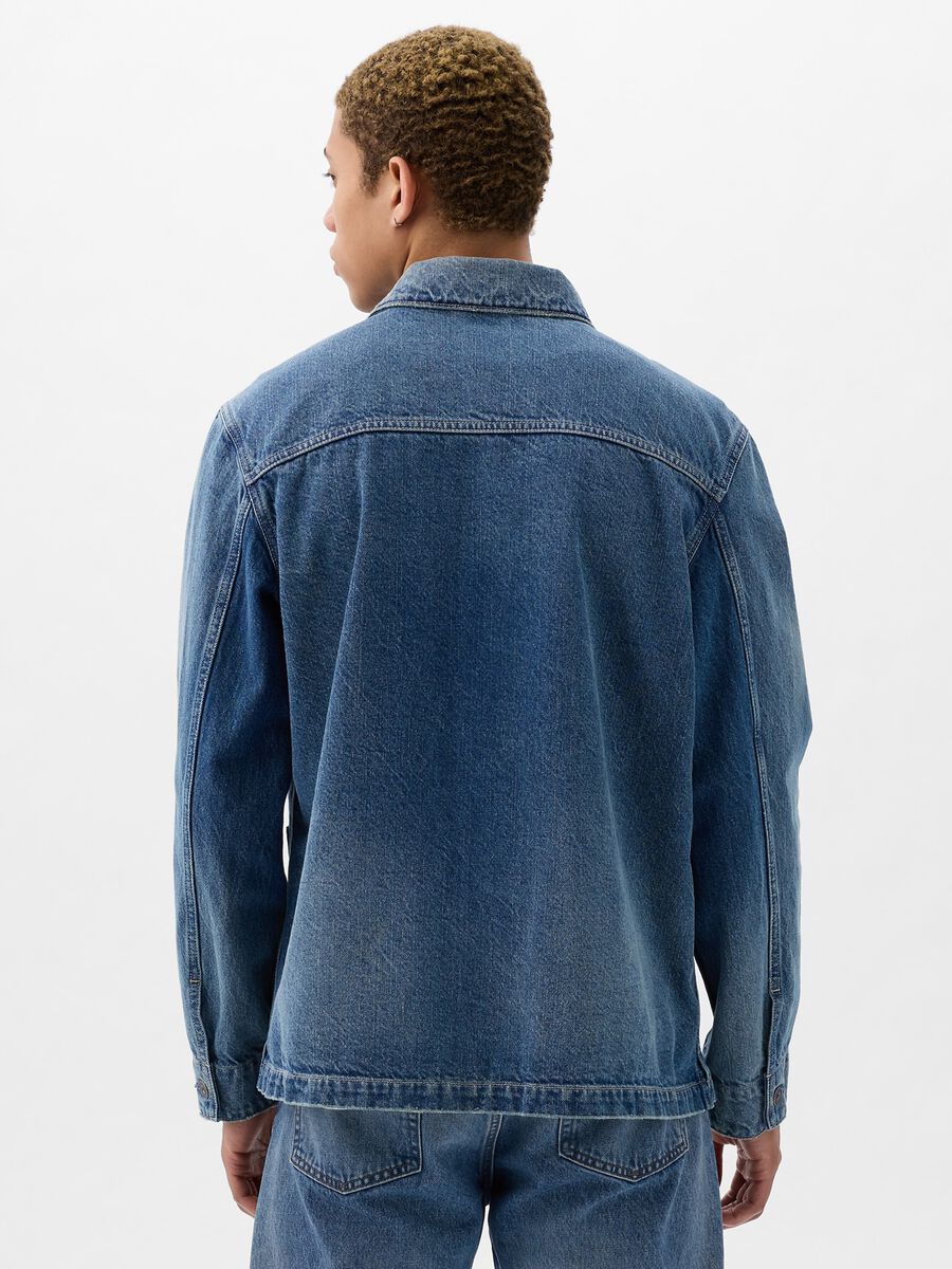 Short relaxed-fit jacket in denim Man_2
