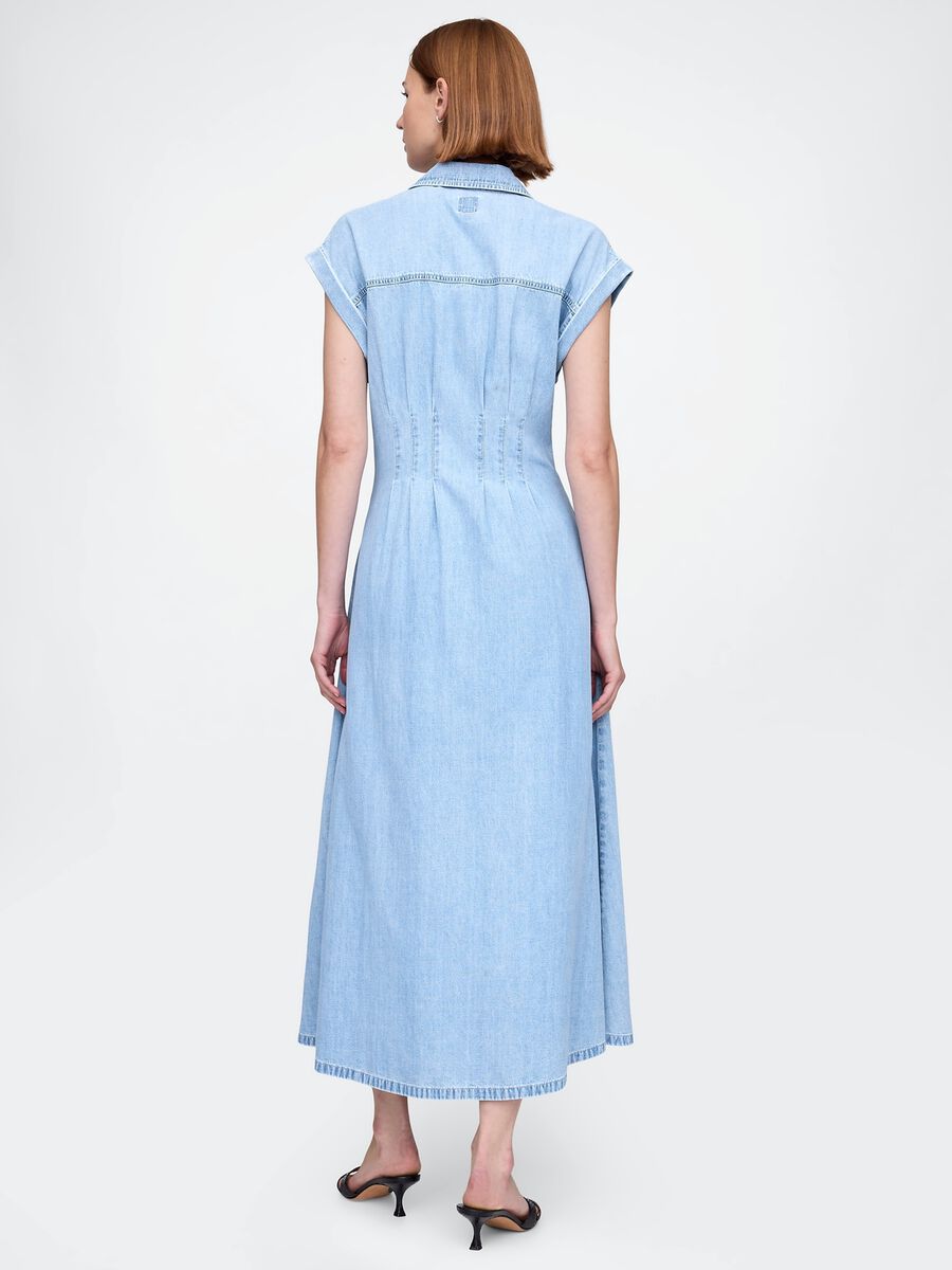 Vestito lungo denim in cotone Donna_2