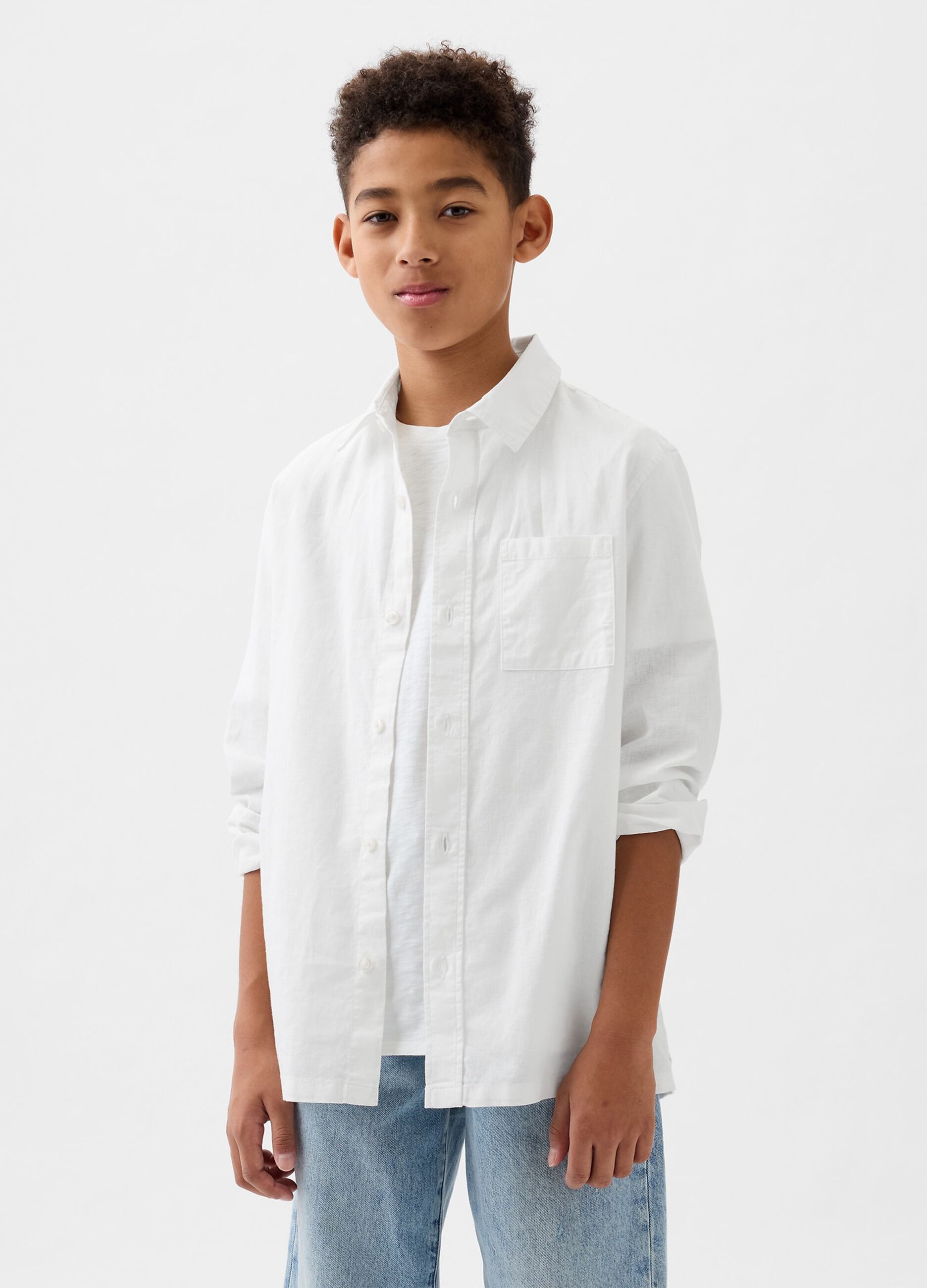 Camicia in lino e cotone