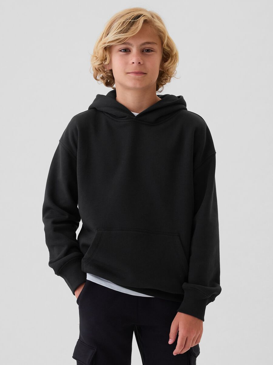 Felpa con cappuccio tinta unita Unisex_3