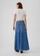 Long denim skirt with split_1