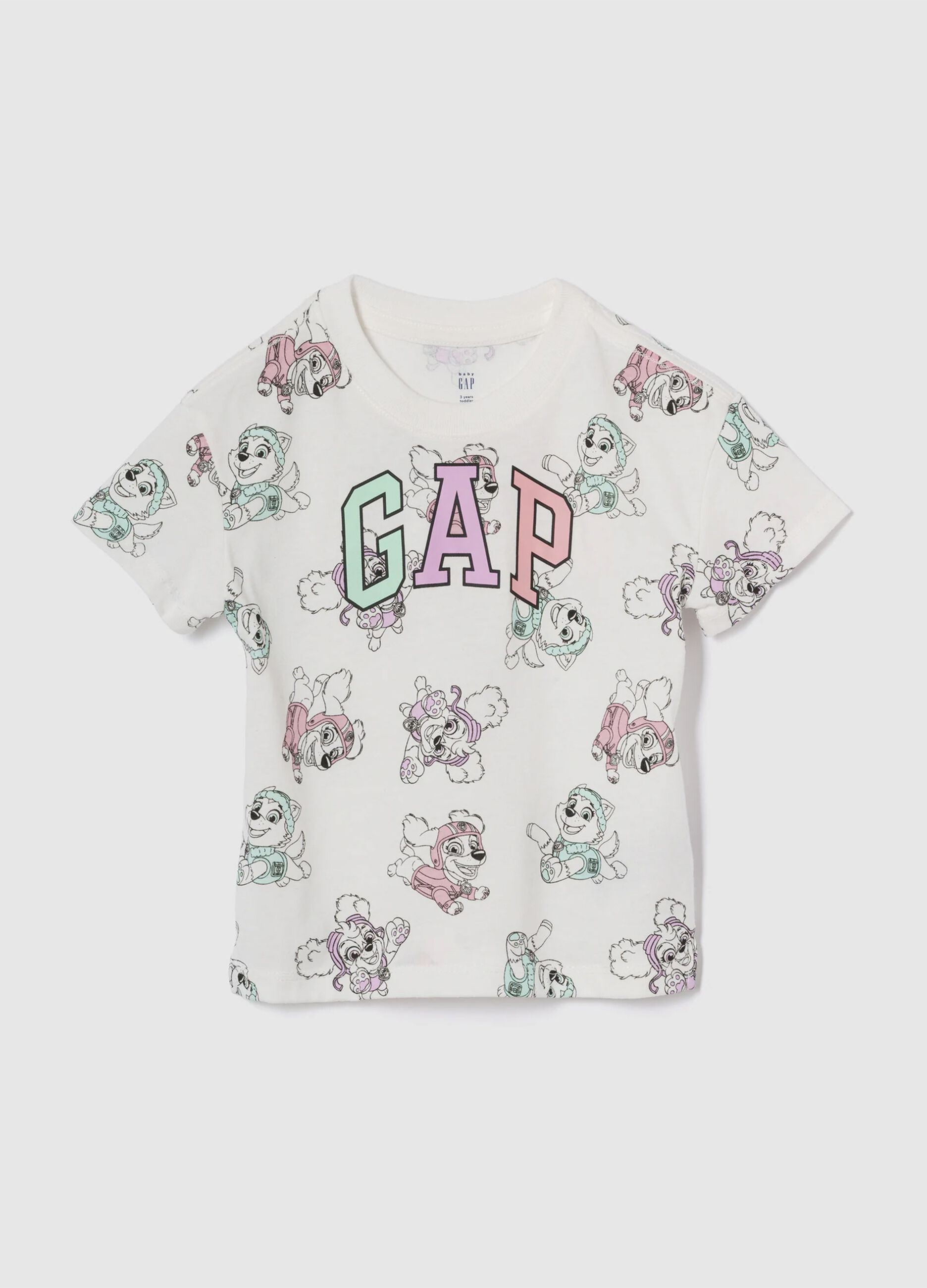 T-shirt bianca in cotone con stampa Paw Patrol